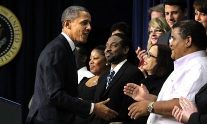 President Obama shakes hands