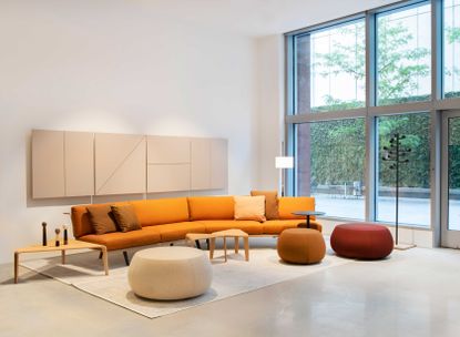 Lounge space at Arper showroom Los Angeles