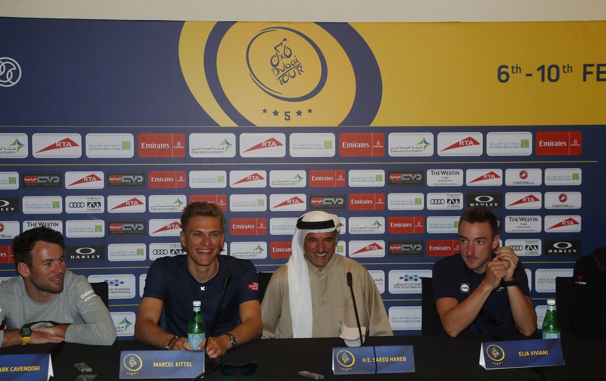 Marcel Kittel next to Dubai Sports Council general secretary Saeed Hareb