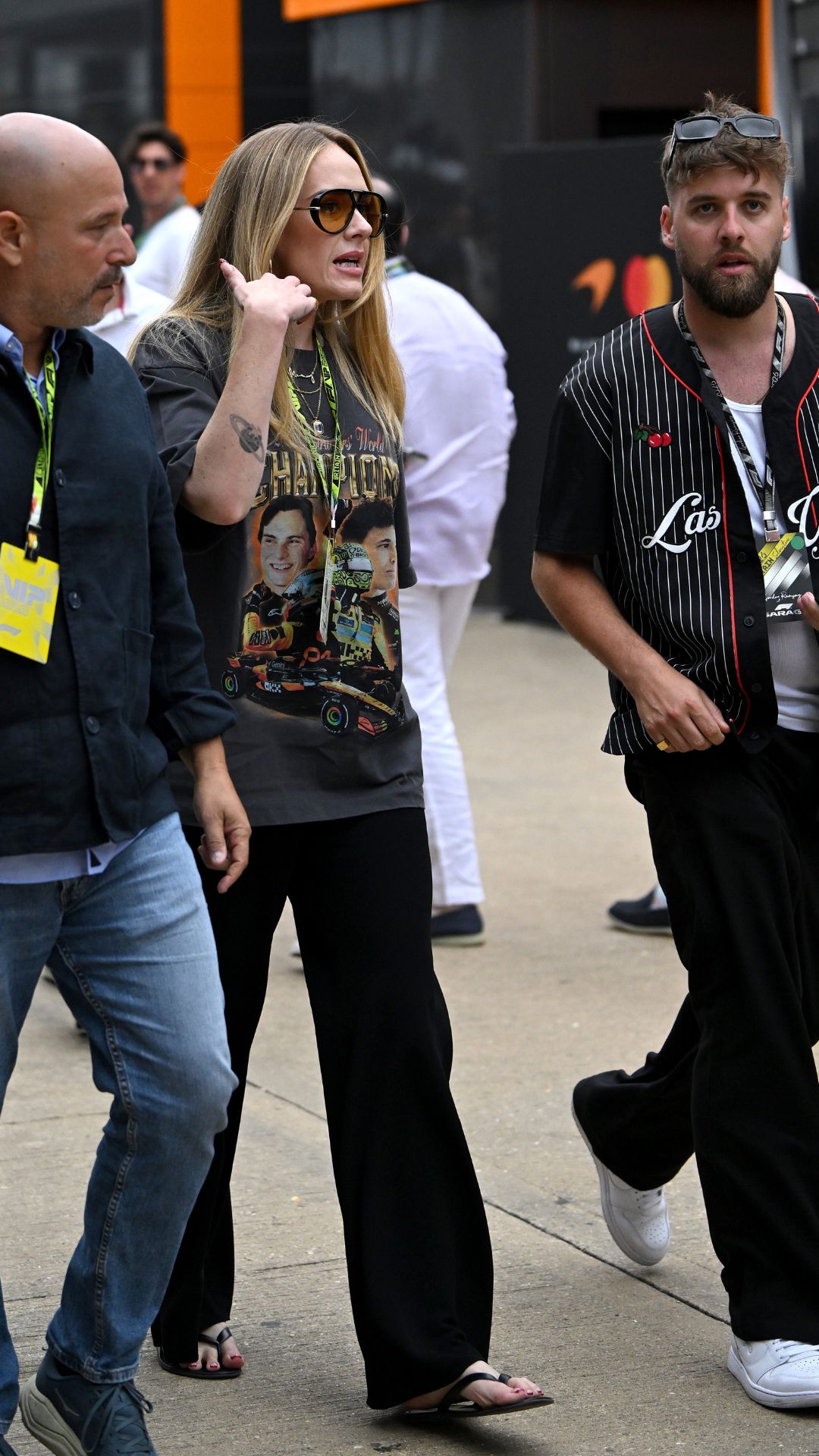Adele arrives in the Paddock prior to the F1 Grand Prix of Great Britain at Silverstone Circuit on July 05, 2026