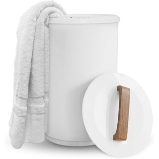 A white towel warmer
