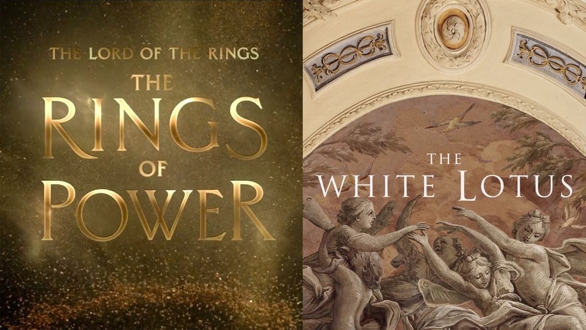 Screenshots from the Rings of Power and The White Lotus title sequences