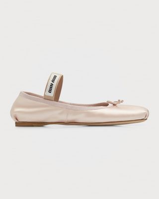 Satin Bow Ballerina Flats