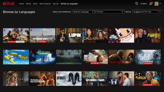 Screengrab showing the "Browse by Languages" feature on Netflix
