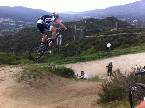 Catching some huge air for the camera
