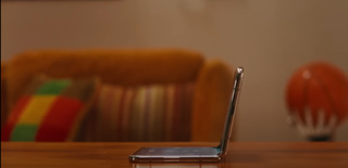 The Google Pixel Fold on a wooden table