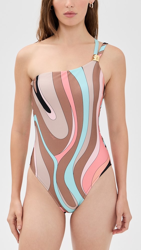 Abstract Swirl Karmin One-Piece Swimsuit - Multi