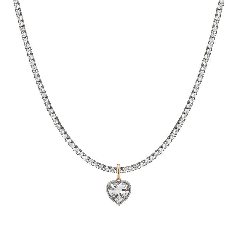 Aurate X Molly Dickson: Classic Black Rhodium Tennis Pendant Necklace