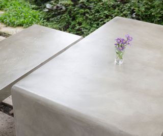 concrete garden table and bench