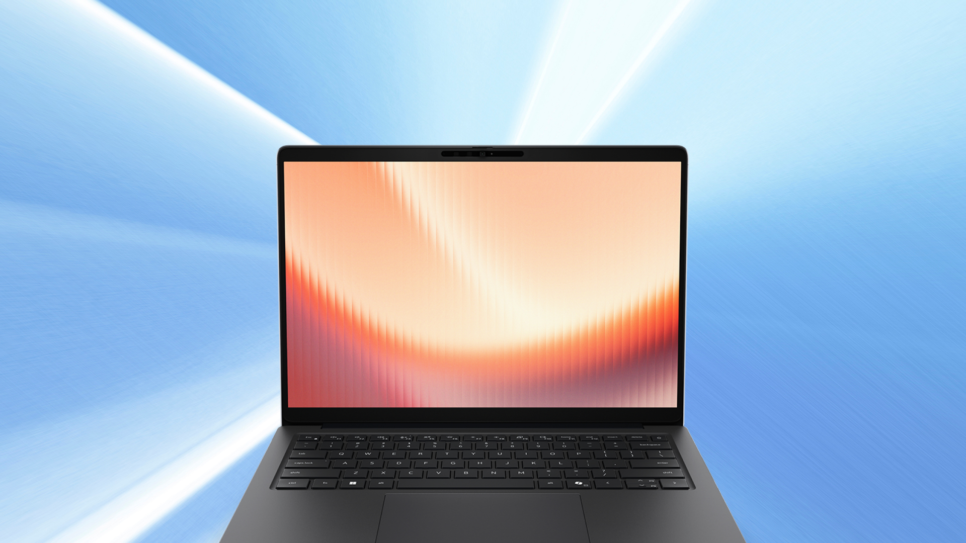 Dell Pro laptop shown front-on so you can see the keyboard and screen
