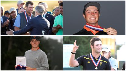 Viktor Hovland, Jordan Spieth, Scottie Scheffler and Jon Rahm winning the US Open low amateur medal