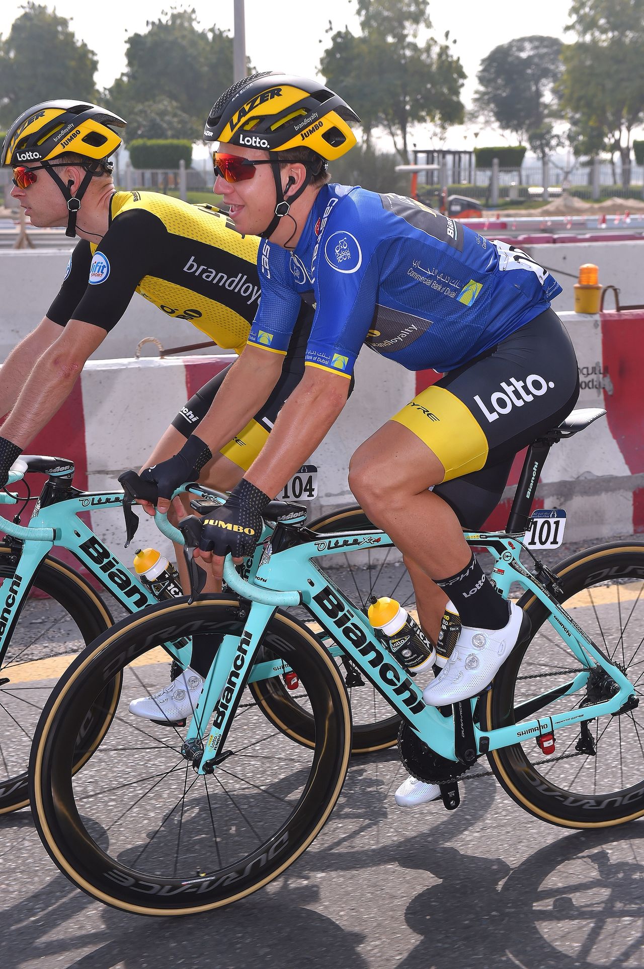 Race leader Dylan Groenewegen