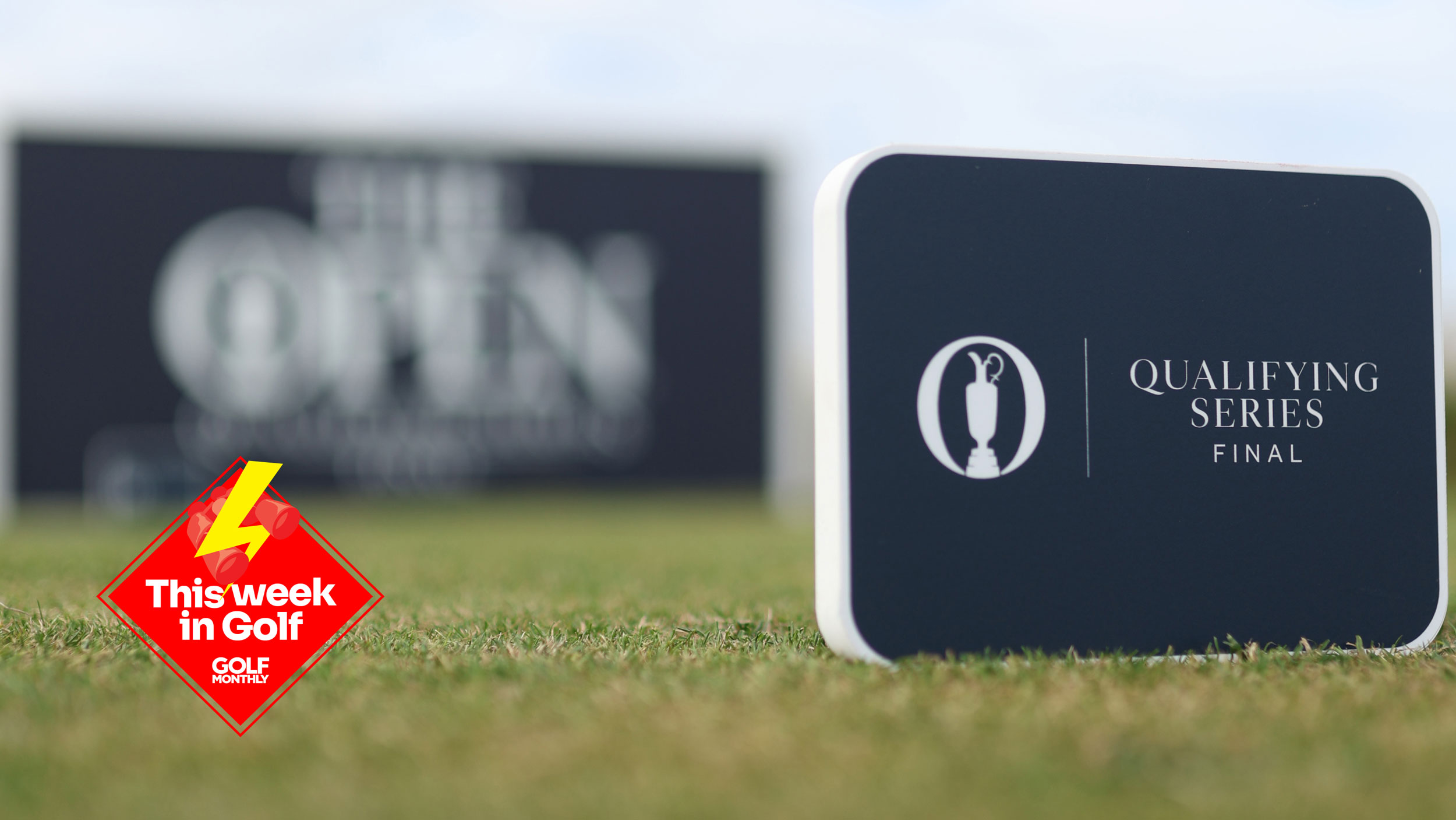Main image of an Open Qualifying Series - Final tee marker and the This Week In Golf sticker (bottom left)