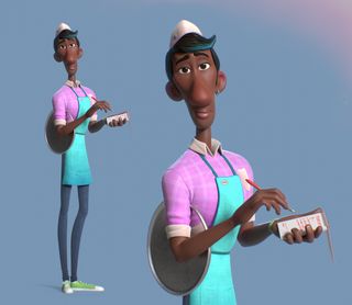 ZBrush for iPad; a 3D sculpt of a waiter