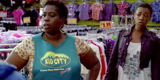 Samira Wiley as Tina in a clothing store in The Sitter.