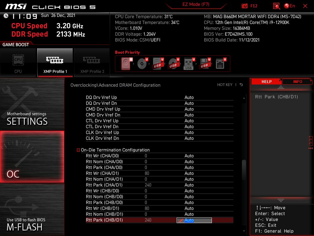 MSI MAG B660M Mortar WIFI DDR4