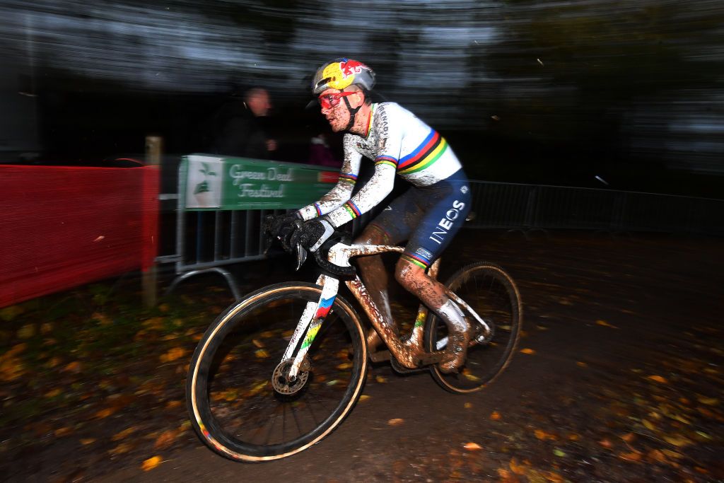 Tom Pidcock in the muddy Overijse course