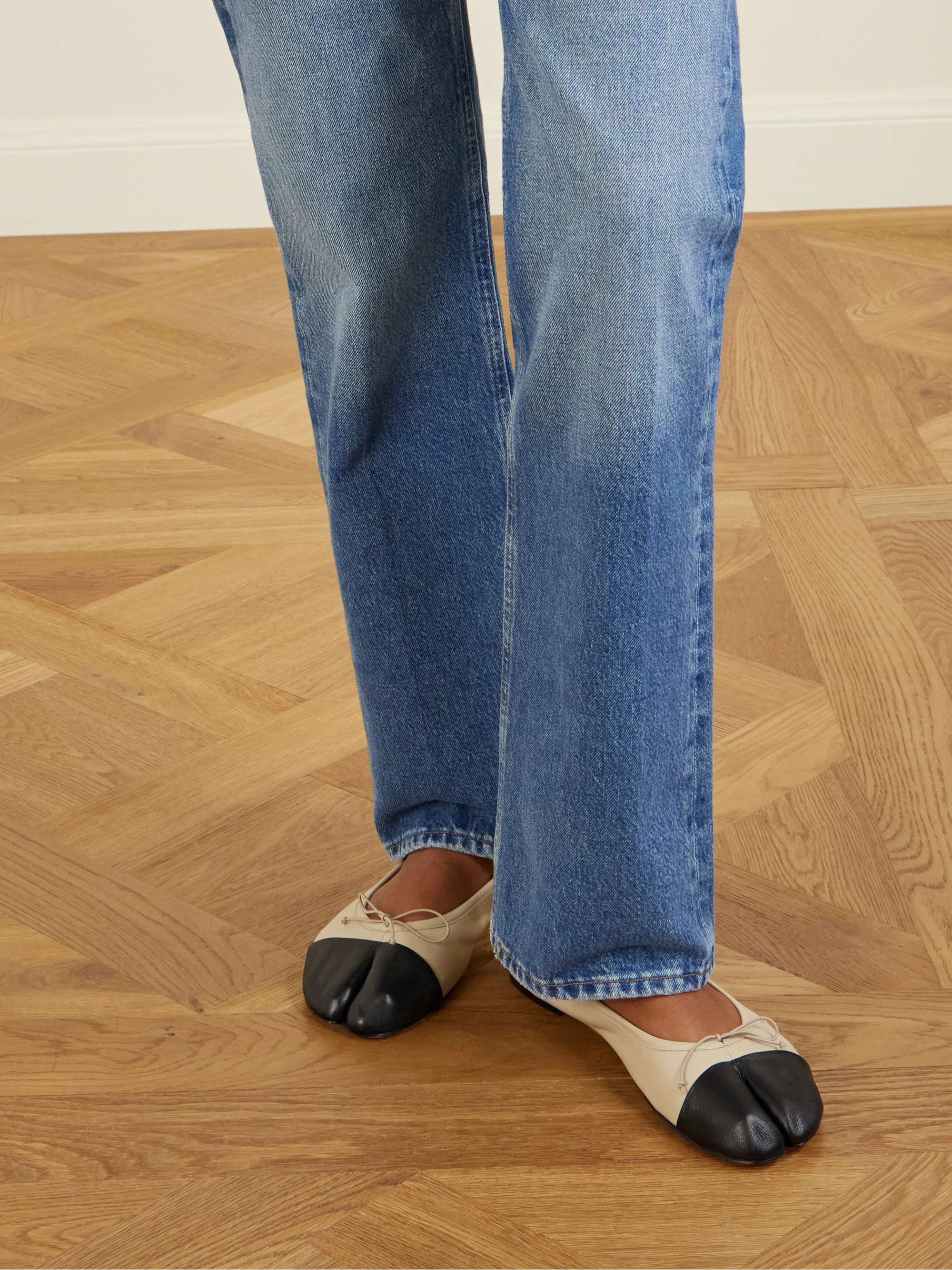 Tabi Split-Toe Leather Ballet Flats