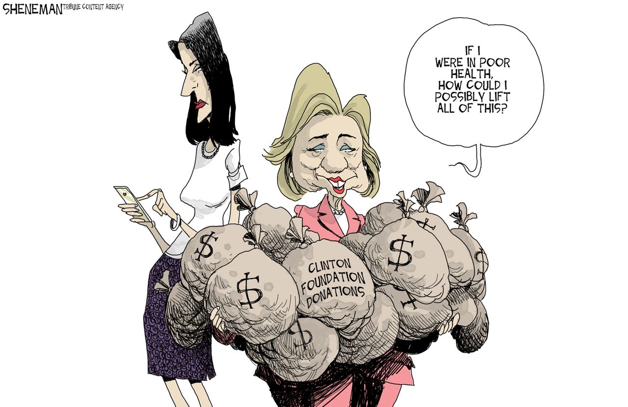 Political cartoon U.S. 2016 election Hillary Clinton