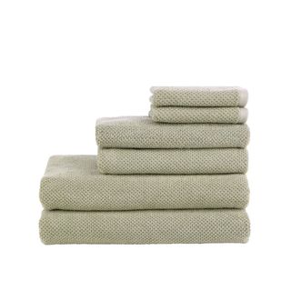 A set of six sage green towels