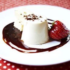 Coffee Bean Panna Cotta, Espresso Syrup photo