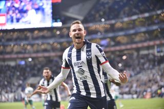 Vincent Janssen celebrates a goal for Monterrey against Santos Laguna in November 2019.