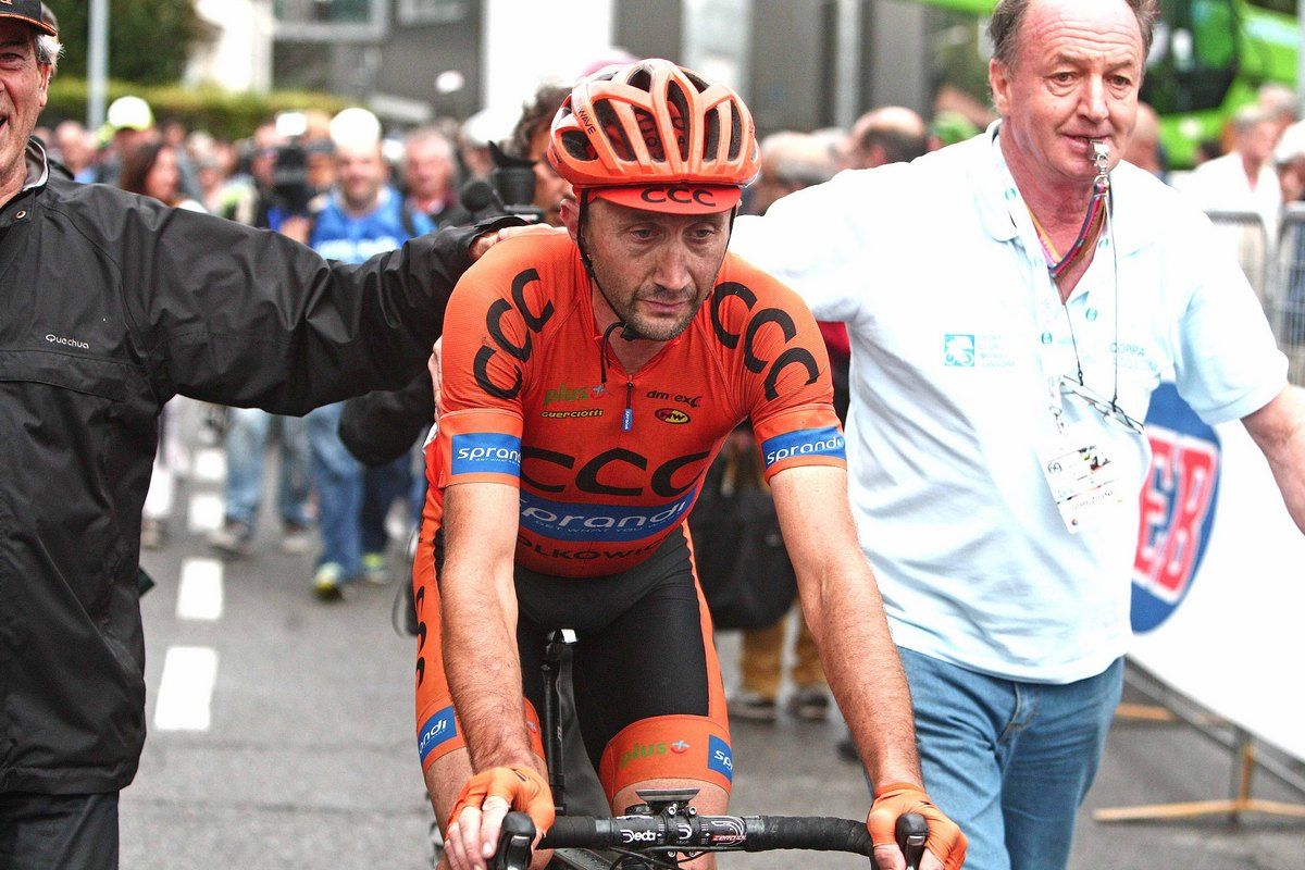 Davide Rebellin (CCC Sprandi Polkowice) escorted the podium after winning