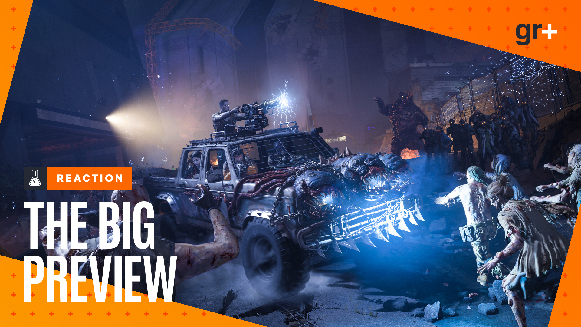 Black Ops 7 zombies screenshot showing a car plough through undead