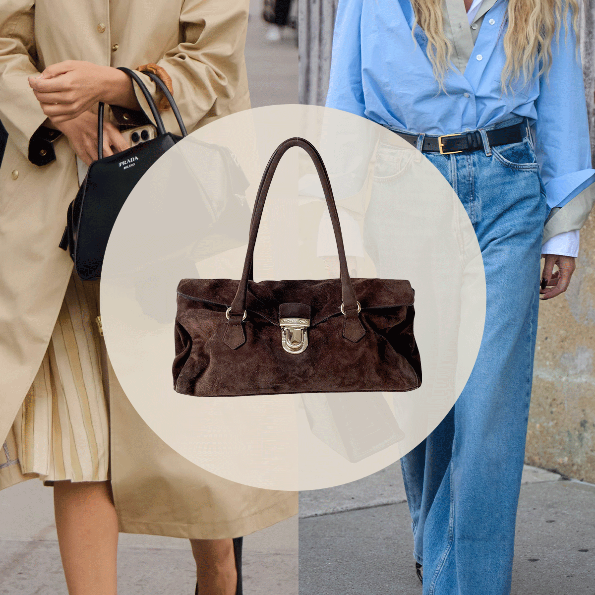 Collage of Street Style Imagery and eBay Bags