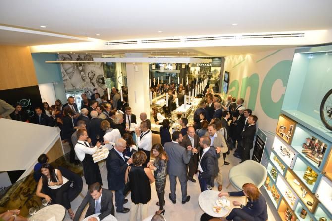 The opening night at the Bianchi cafe in Milan