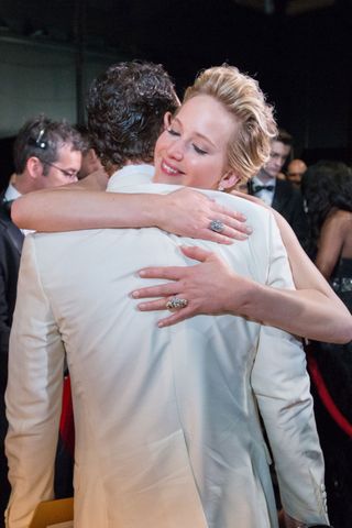 Jennifer Lawrence And Matthew McConaughey Backstage At The Oscars