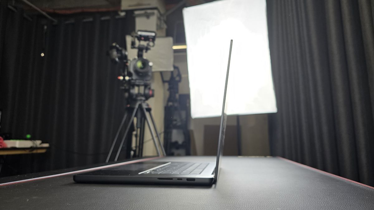 16-inch MacBook Pro with M4 Pro chip in a studio being used