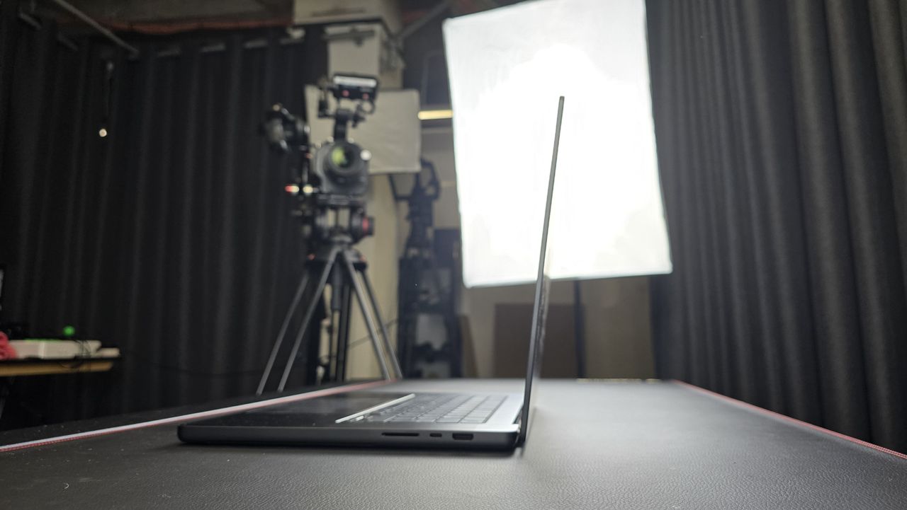 16-inch MacBook Pro with M4 Pro chip in a studio being used