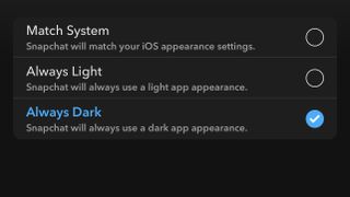 How to get dark mode on Snapchat step 6: you're done!