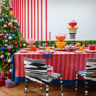 Amara Christmas pattern clashing in a dining room