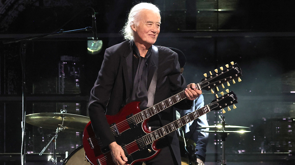 Jimmy Page performs onstage during the 38th Annual Rock &amp; Roll Hall Of Fame Induction Ceremony at Barclays Center on November 03, 2023 in New York City