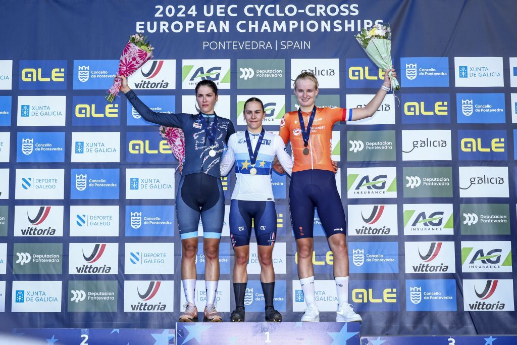 2024 european cyclocross championships women's under-23 podium