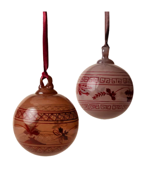 Ruby Red Baubles, Set of 2
