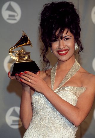 Selena (Quintanilla) receives Grammy Award at The 36th Annual Grammy Awards on March 1, 1994 in New York, New York at Radio City Music Hall.