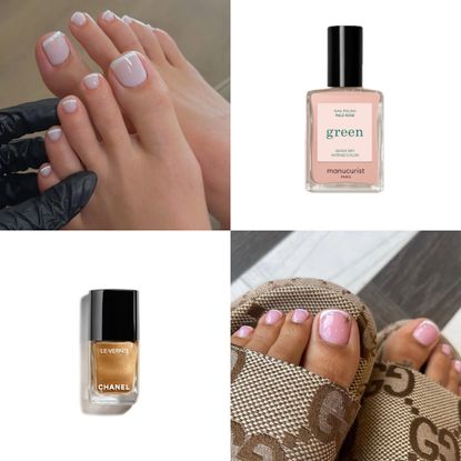 french tip pedicures