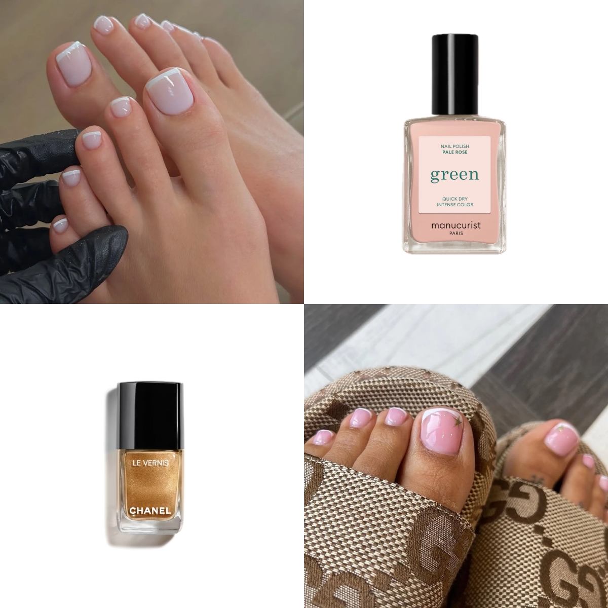french tip pedicures
