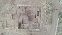 Aerial view of graves in an ancient Roman cemetery unearthed in France.