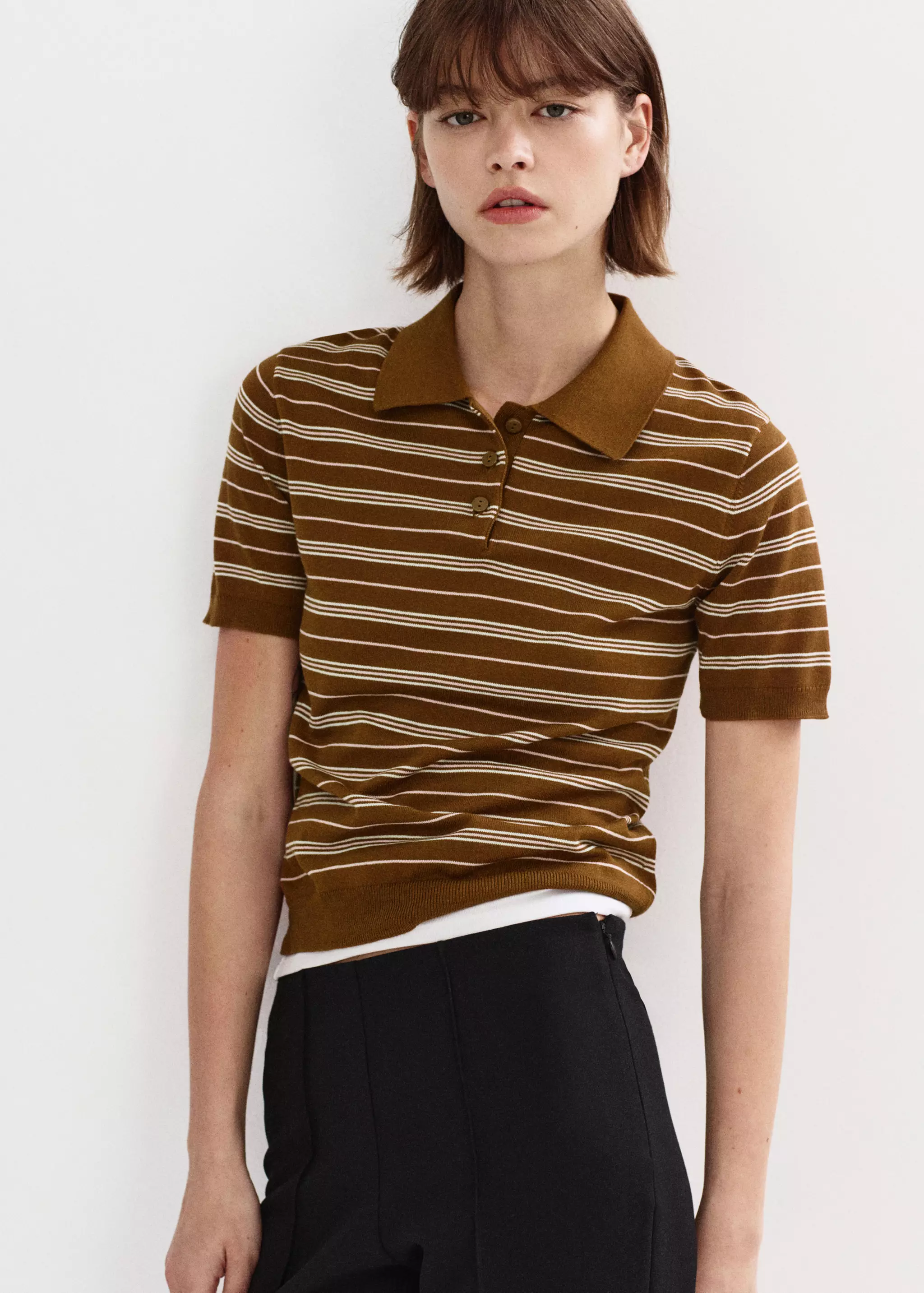 Knitted Polo-Neck Sweater - Women | Mango Usa