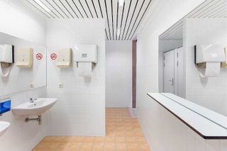 toilet with white interior