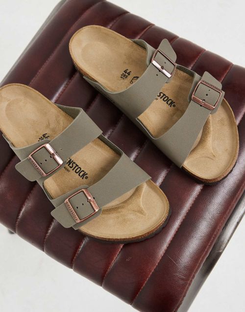 Arizona Birko-Flor Sandals in Stone