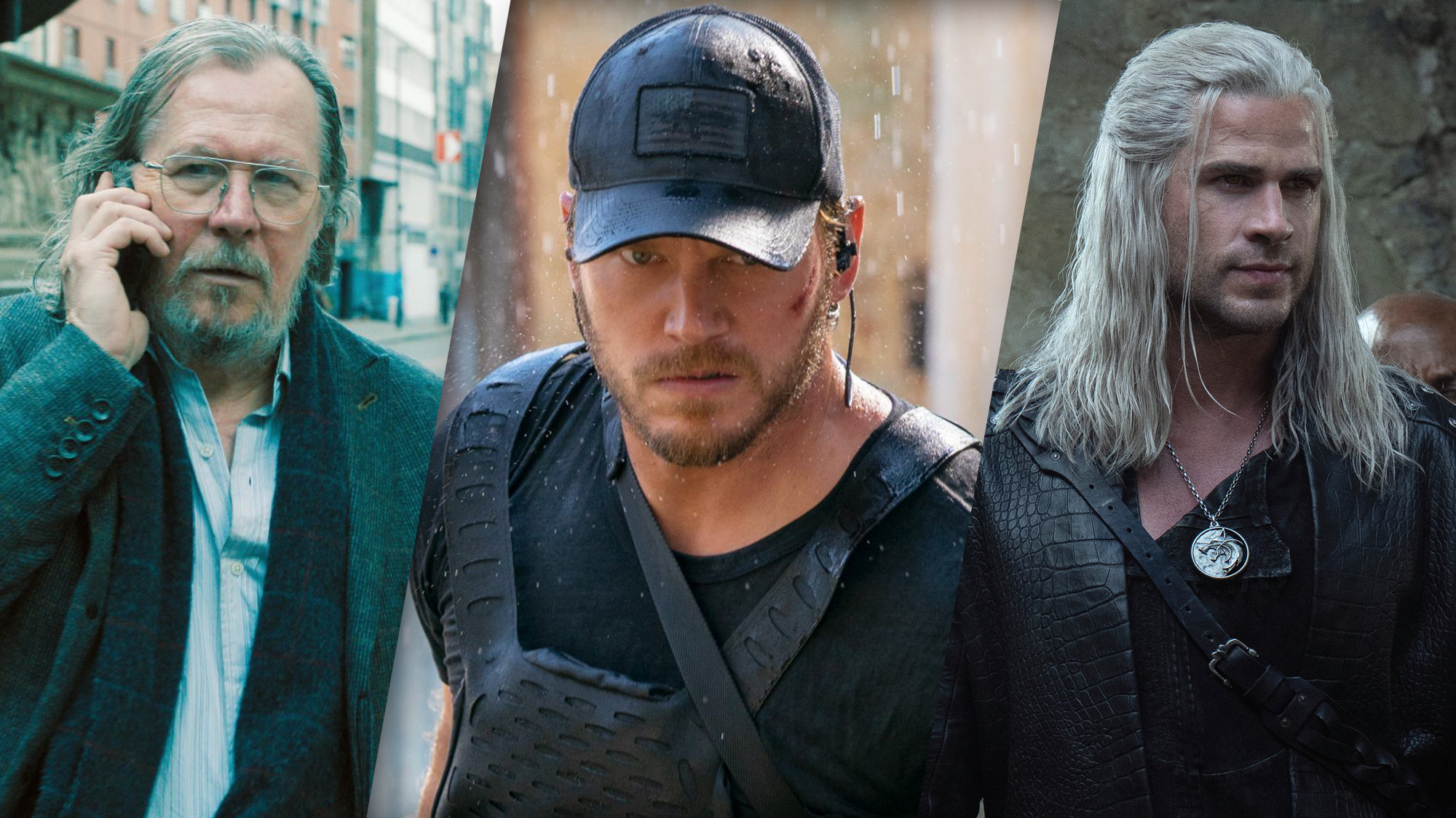 Gary Oldman as Jackson in Slow Horses | Chris Pratt in The Terminal List | Liam Hemsworth as Geralt in The Witcher season 4