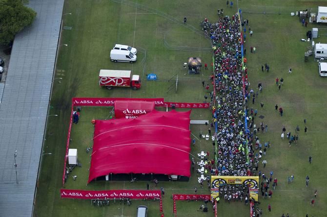 A view of the start from above