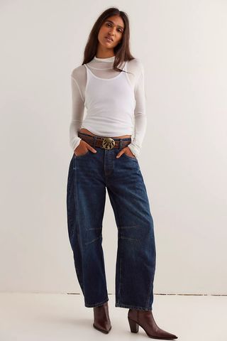 We Are the Free, We Are the Free Good Luck Mid-Rise Barrel Jeans