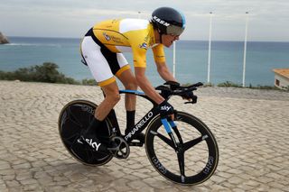 Geraint Thomas in action during the Stage 3 Individual Time Trial of the 2015 Volta ao Algarve