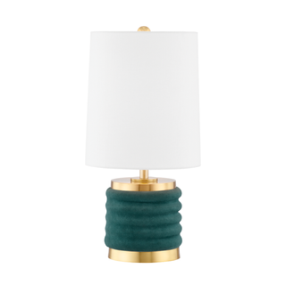table lamp with green and velvet base